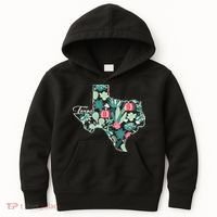 Cute Texas Cactus And Flowers Kids Hoodie thumb 0