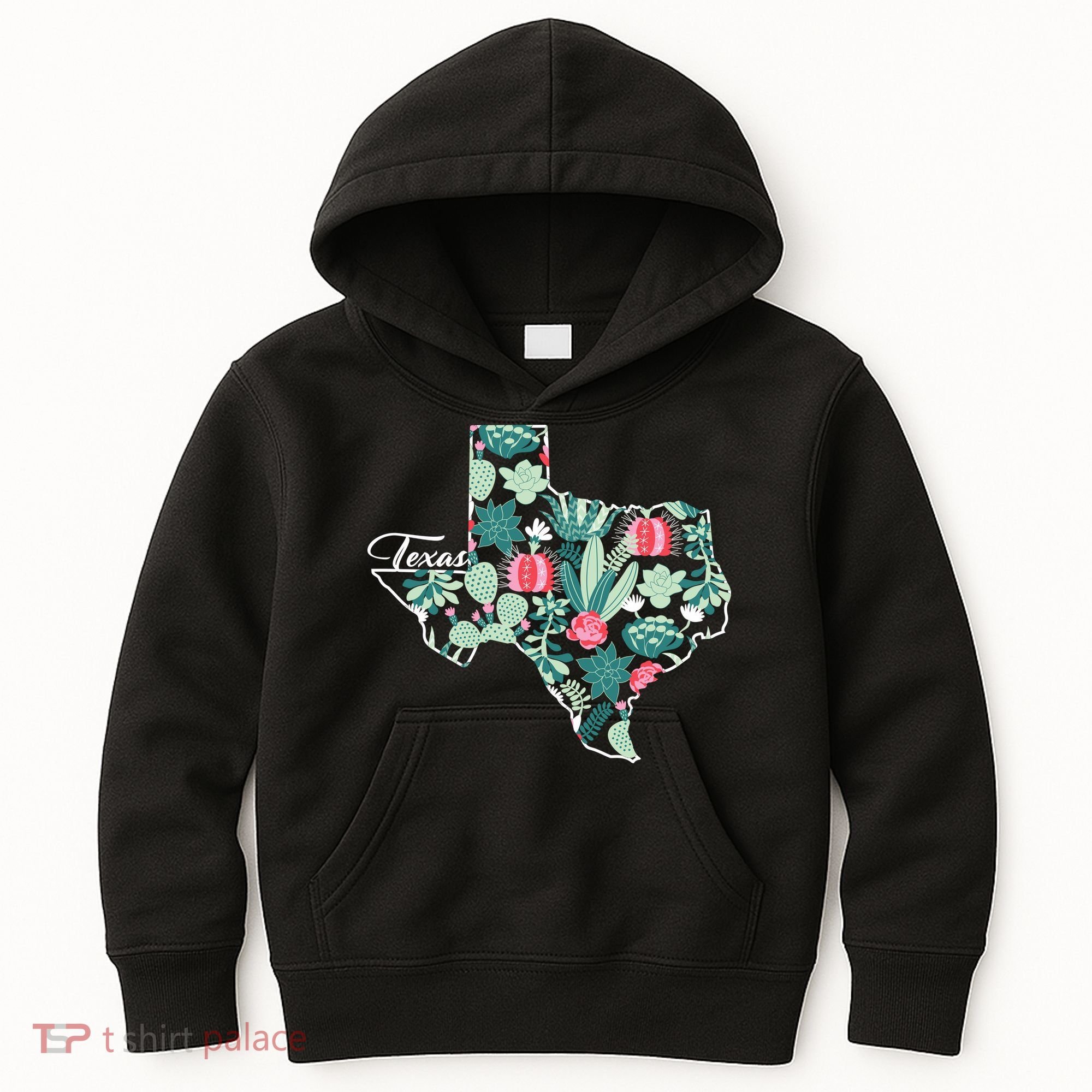 Cute Texas Cactus And Flowers Kids Hoodie