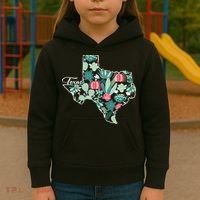 Cute Texas Cactus And Flowers Kids Hoodie thumb 3
