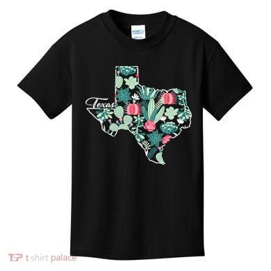 Cute Texas Cactus And Flowers Kids T-Shirt
