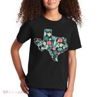 Cute Texas Cactus And Flowers Kids T-Shirt thumb 2