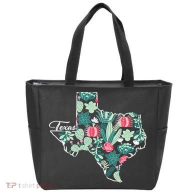 Cute Texas Cactus And Flowers Tote Bag