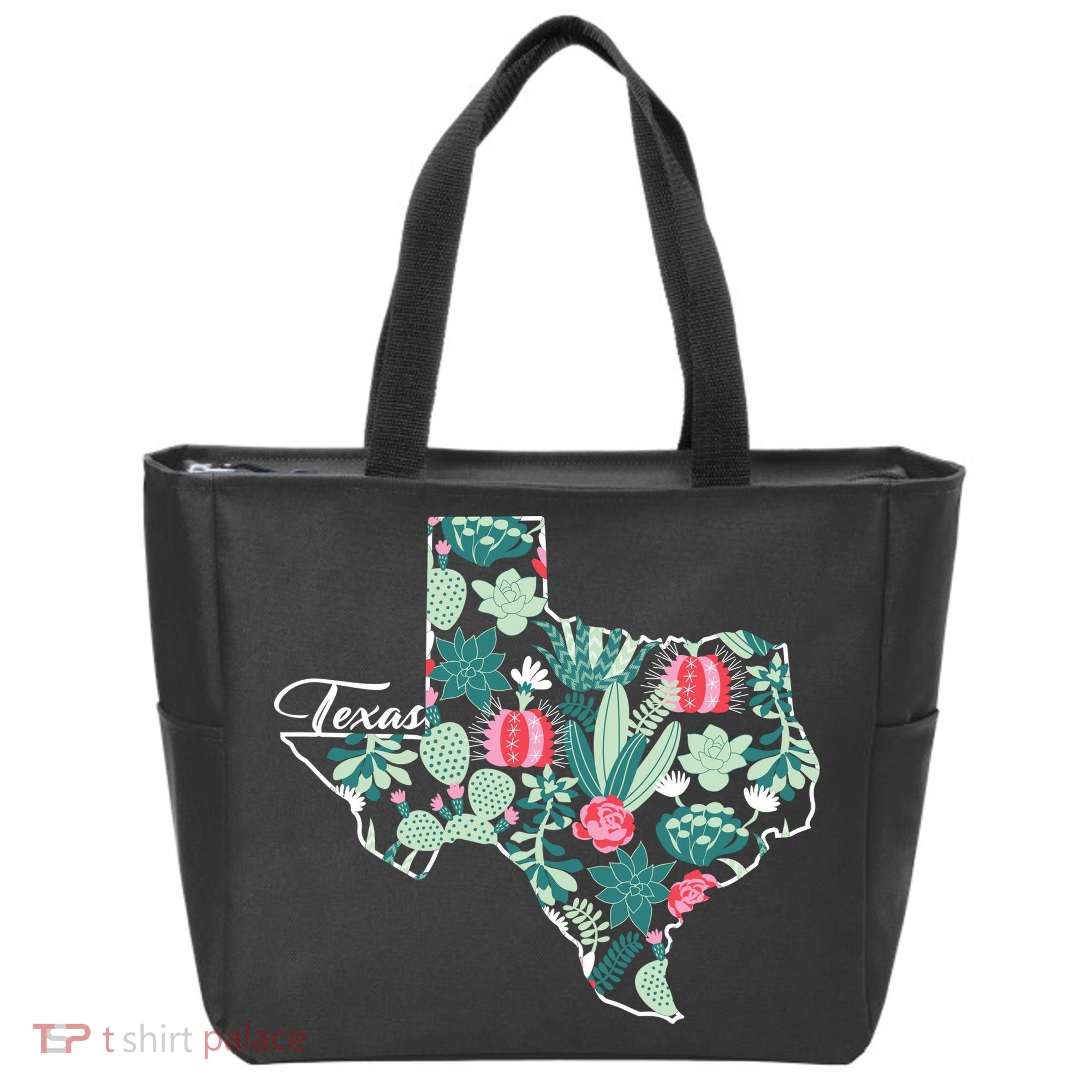 Cute Texas Cactus And Flowers Tote Bag