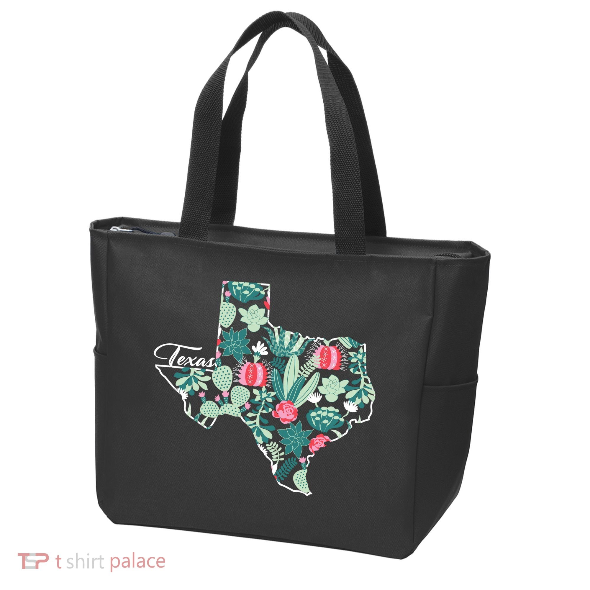 Cute Texas Cactus And Flowers Tote Bag