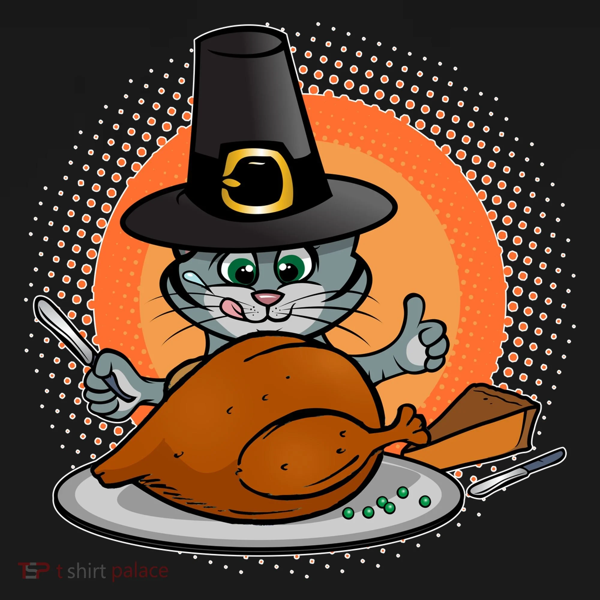 Cute Thanksgiving Happy Kitty Turkey Dinner Doggie Tank