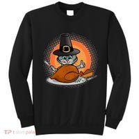 Cute Thanksgiving Happy Kitty Turkey Dinner Sweatshirt thumb 0