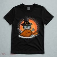 Cute Thanksgiving Happy Kitty Turkey Dinner T-Shirt thumb 5