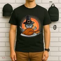 Cute Thanksgiving Happy Kitty Turkey Dinner T-Shirt thumb 6