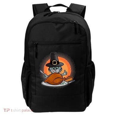 Cute Thanksgiving Happy Kitty Turkey Dinner Backpack