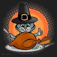 Cute Thanksgiving Happy Kitty Turkey Dinner Beanie thumb 2