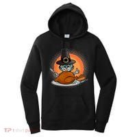 Cute Thanksgiving Happy Kitty Turkey Dinner Women's Hoodie thumb 0