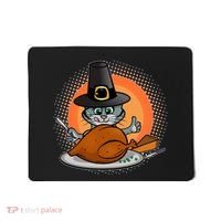 Cute Thanksgiving Happy Kitty Turkey Dinner Mousepad thumb 0