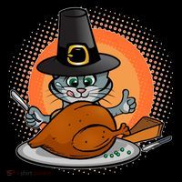 Cute Thanksgiving Happy Kitty Turkey Dinner Mousepad thumb 1