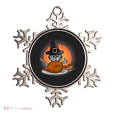 Cute Thanksgiving Happy Kitty Turkey Dinner Ornament