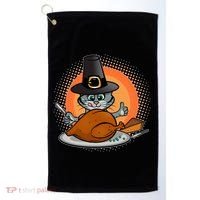 Cute Thanksgiving Happy Kitty Turkey Dinner Golf Towel thumb 0