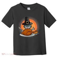 Cute Thanksgiving Happy Kitty Turkey Dinner Toddler T-Shirt thumb 0