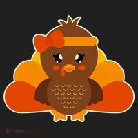 Cute Thanksgiving Little Turkey Girl Women's Sweatshirt thumb 2