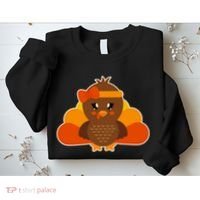 Cute Thanksgiving Little Turkey Girl Sweatshirt thumb 2