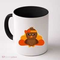 Cute Thanksgiving Little Turkey Girl Coffee Mug thumb 0
