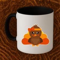 Cute Thanksgiving Little Turkey Girl Coffee Mug thumb 2