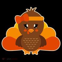 Cute Thanksgiving Little Turkey Girl Coffee Mug thumb 5