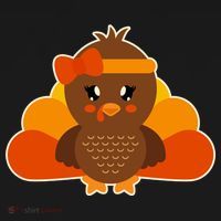 Cute Thanksgiving Little Turkey Girl Ornament thumb 1