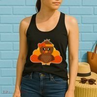 Cute Thanksgiving Little Turkey Girl Women's Tank Top thumb 2