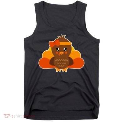 Cute Thanksgiving Little Turkey Girl Tank Top