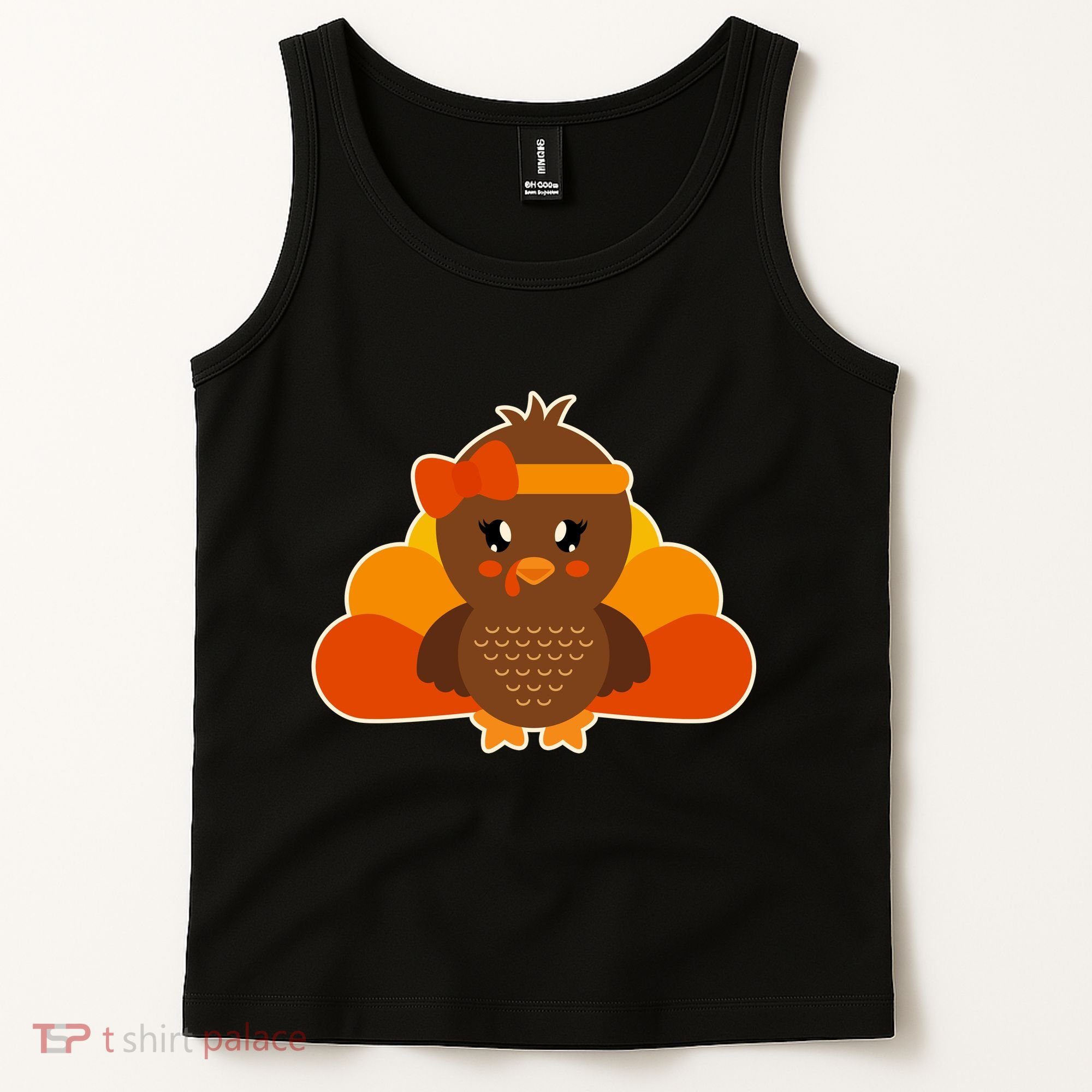 Cute Thanksgiving Little Turkey Girl Tank Top