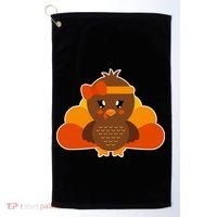 Cute Thanksgiving Little Turkey Girl Golf Towel thumb 0