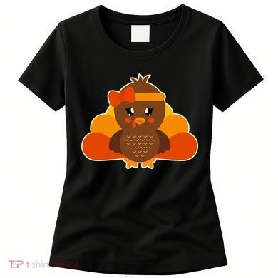 Cute Thanksgiving Little Turkey Girl Women's T-Shirt