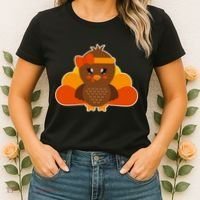 Cute Thanksgiving Little Turkey Girl Women's T-Shirt thumb 2