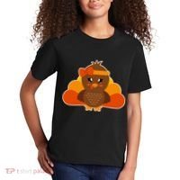 Cute Thanksgiving Little Turkey Girl Kids T-Shirt thumb 2