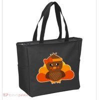 Cute Thanksgiving Little Turkey Girl Tote Bag thumb 2
