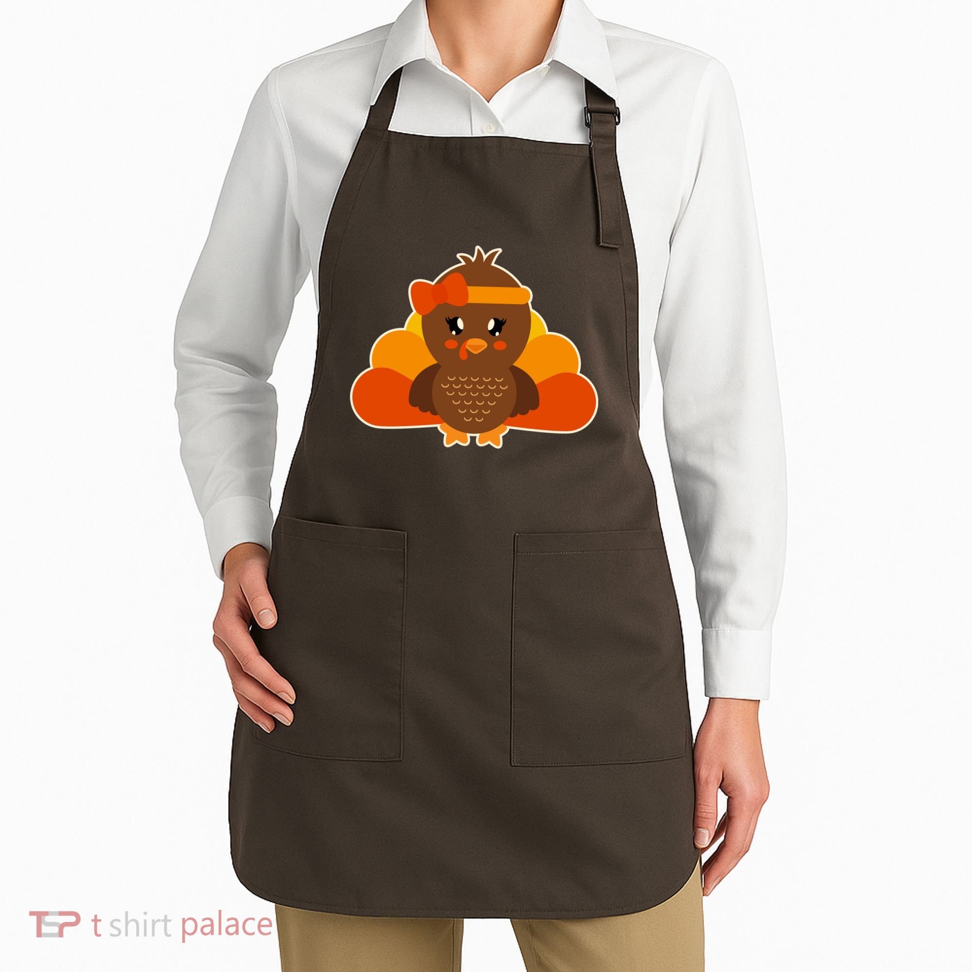 Cute Thanksgiving Little Turkey Girl Apron