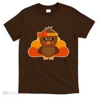 Cute Thanksgiving Little Turkey Girl T-Shirt thumb 0