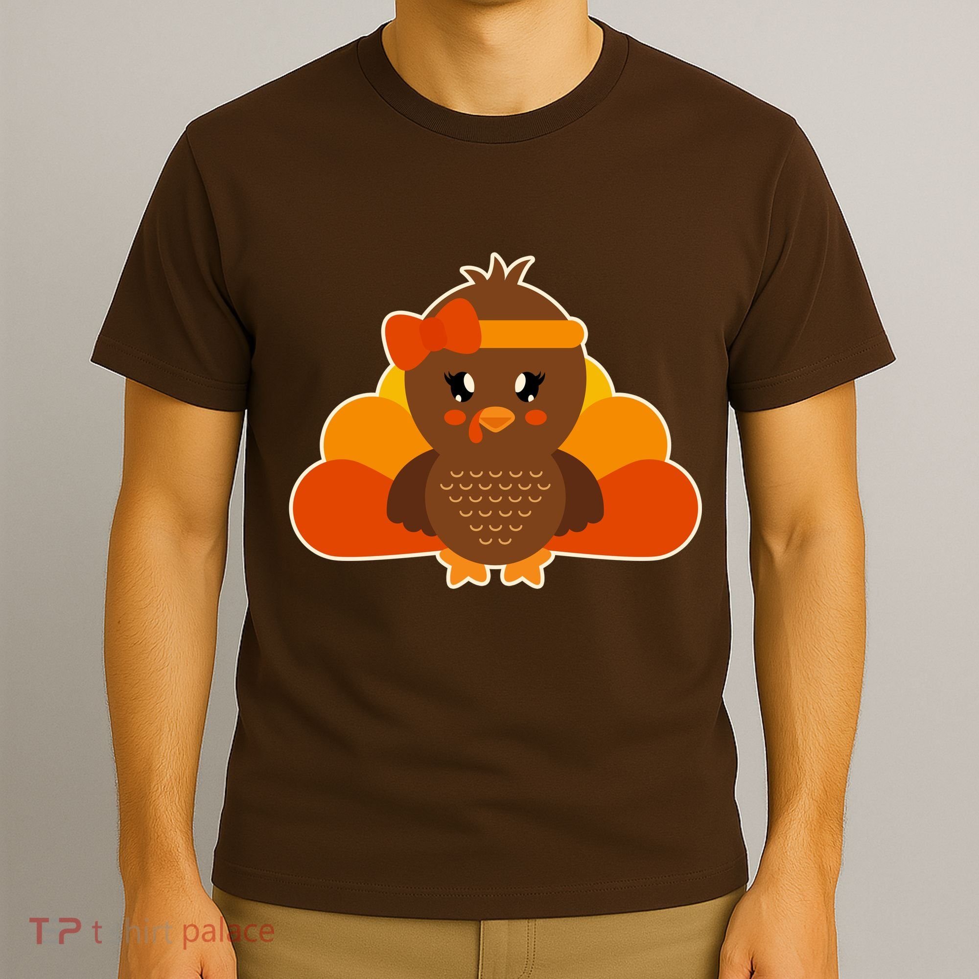 Cute Thanksgiving Little Turkey Girl T-Shirt