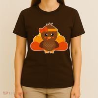 Cute Thanksgiving Little Turkey Girl T-Shirt thumb 4