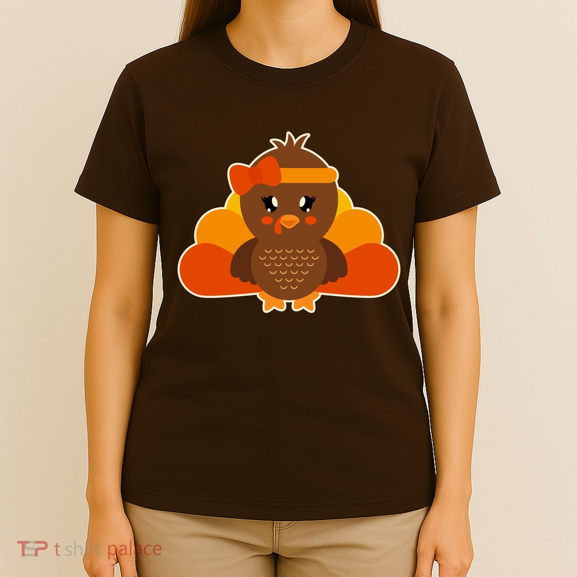 Cute Thanksgiving Little Turkey Girl T-Shirt