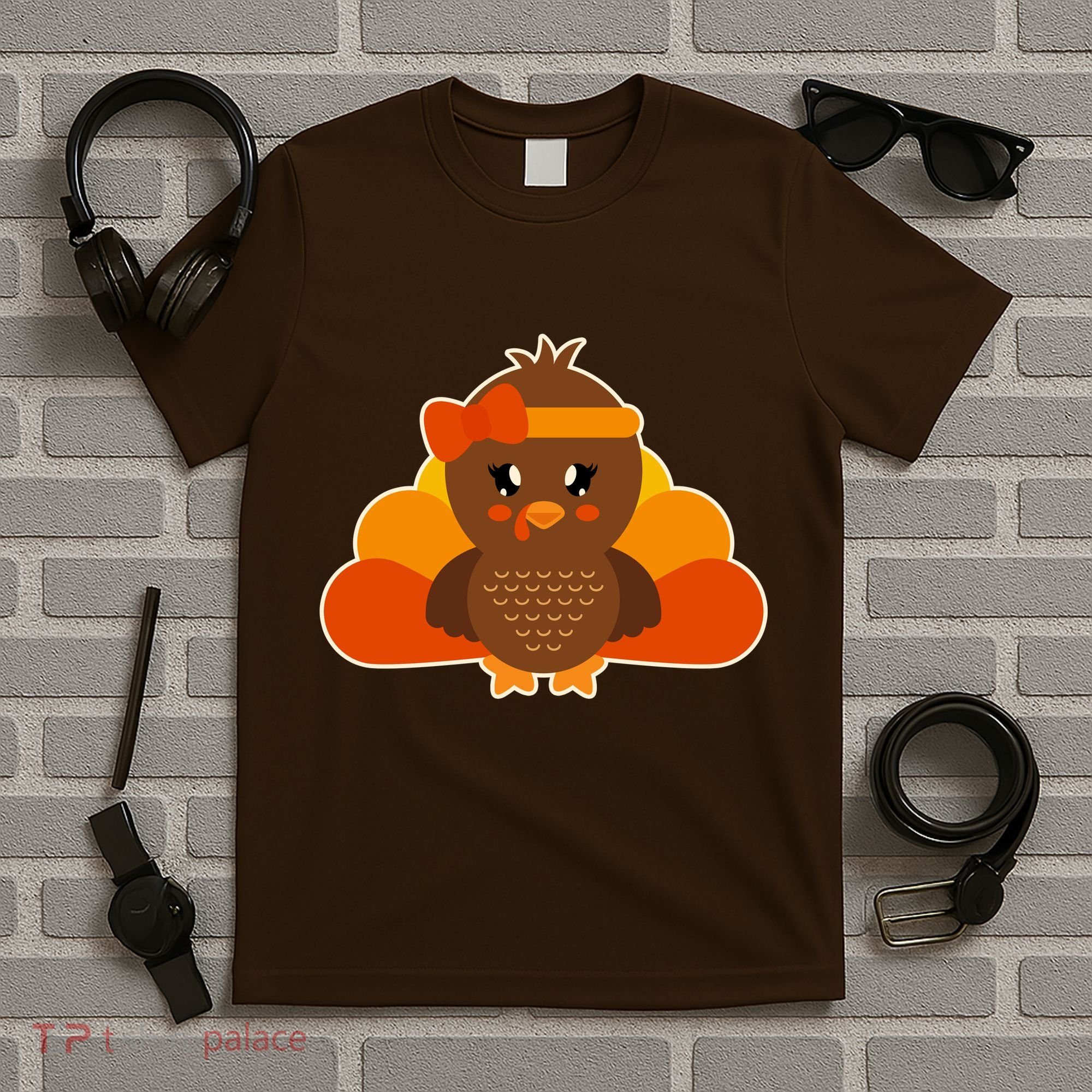 Cute Thanksgiving Little Turkey Girl T-Shirt