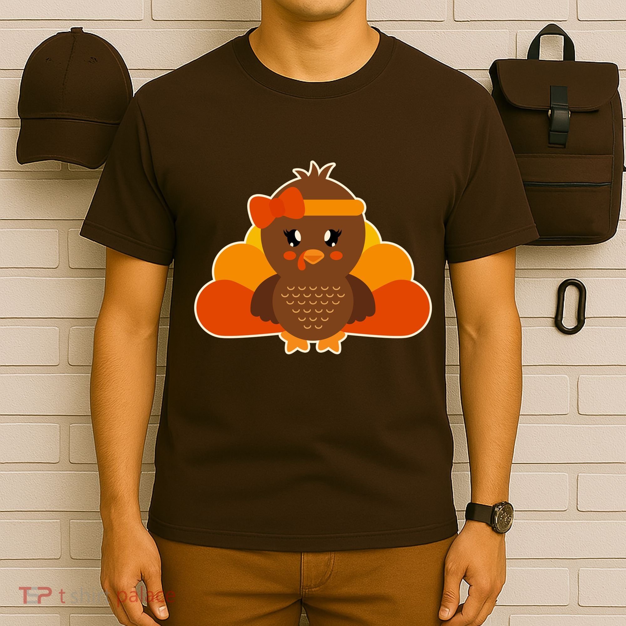 Cute Thanksgiving Little Turkey Girl T-Shirt