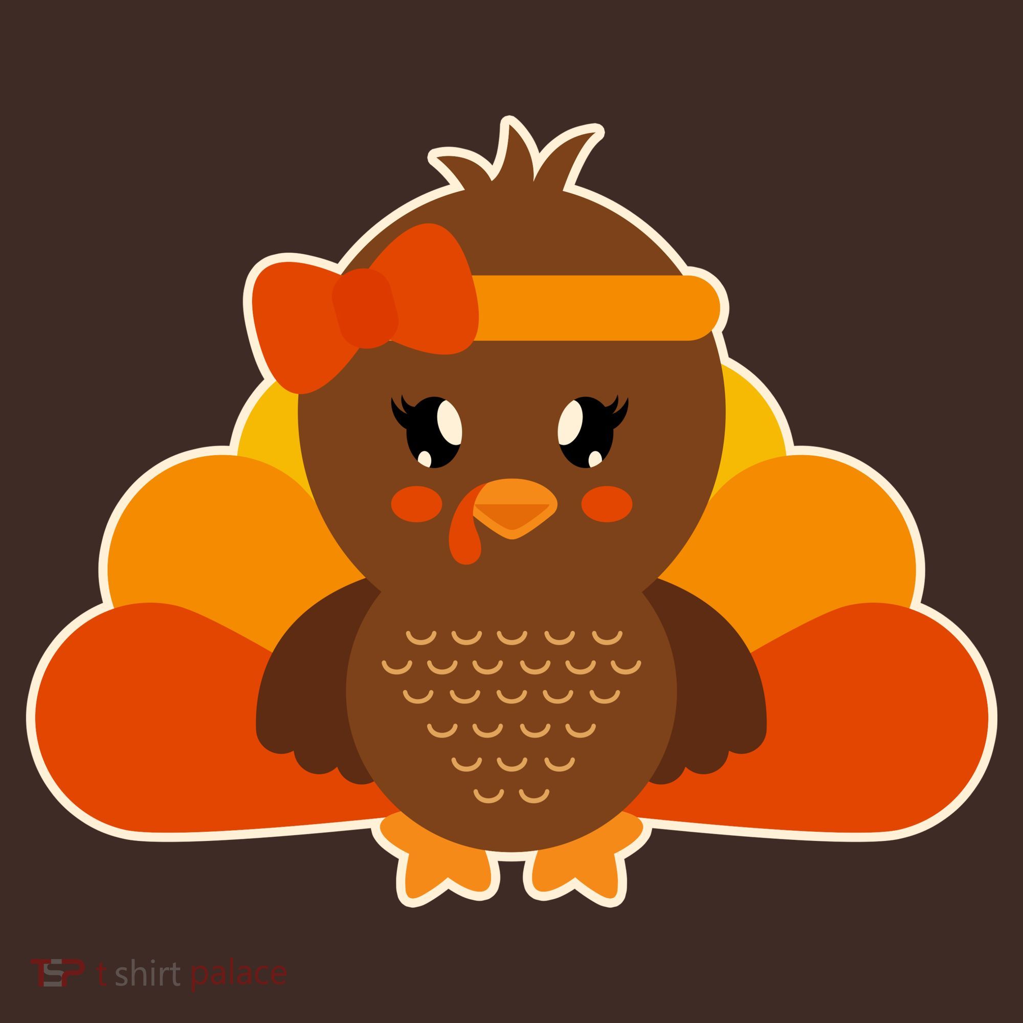 Cute Thanksgiving Little Turkey Girl Coaster