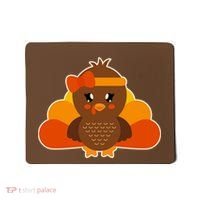Cute Thanksgiving Little Turkey Girl Mousepad thumb 0