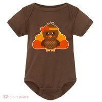 Cute Thanksgiving Little Turkey Girl Baby Bodysuit thumb 0