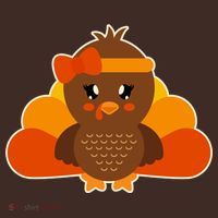 Cute Thanksgiving Little Turkey Girl Baby Bodysuit thumb 2