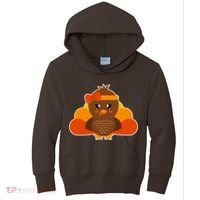 Cute Thanksgiving Little Turkey Girl Kids Hoodie thumb 0