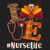 Cute Thanksgiving #NurseLife Fall Patterns Nurse Turkey Women's Sweatshirt thumb 2