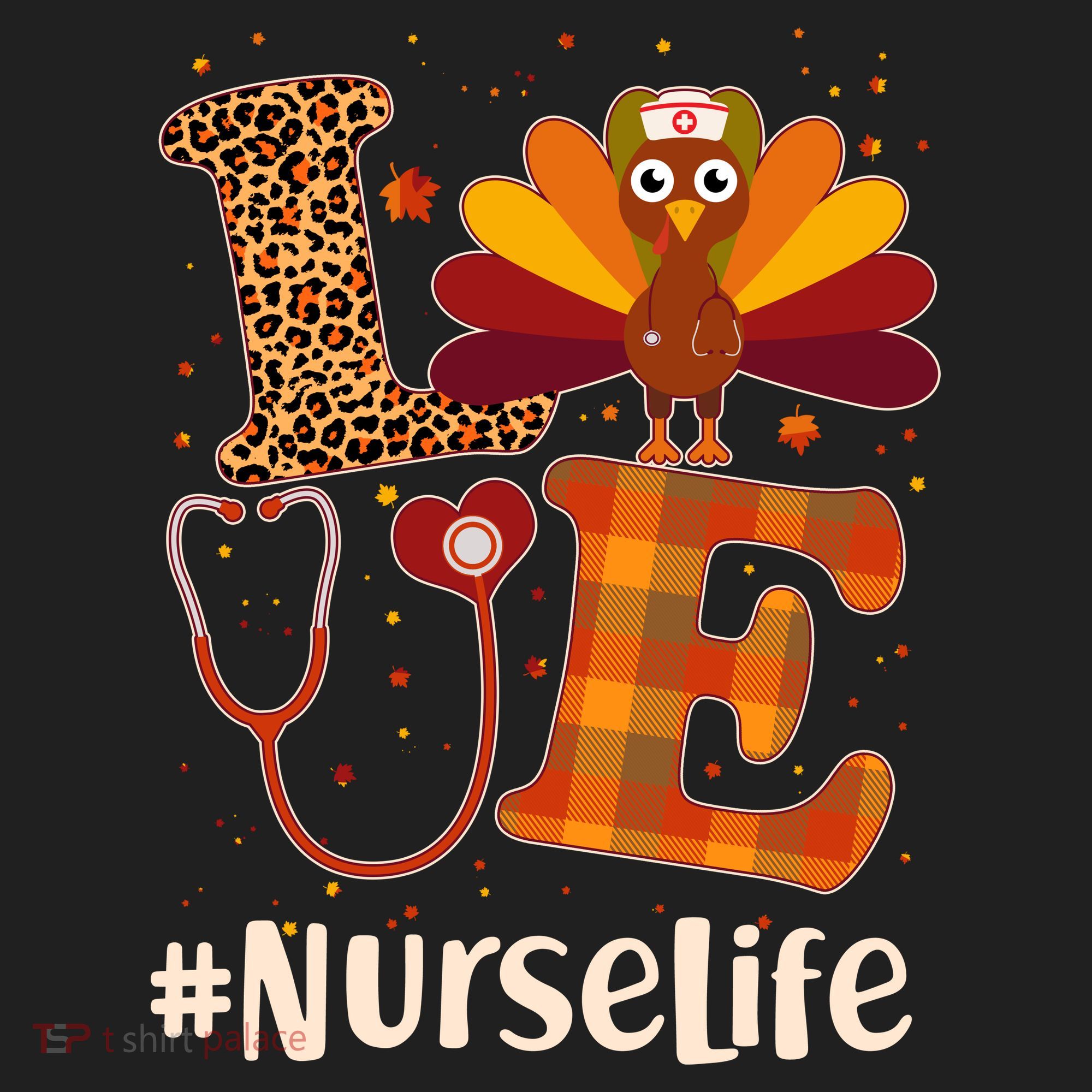 Cute Thanksgiving #NurseLife Fall Patterns Nurse Turkey Women's Sweatshirt
