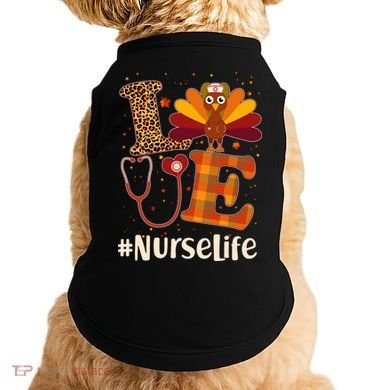 Cute Thanksgiving #NurseLife Fall Patterns Nurse Turkey Doggie Tank