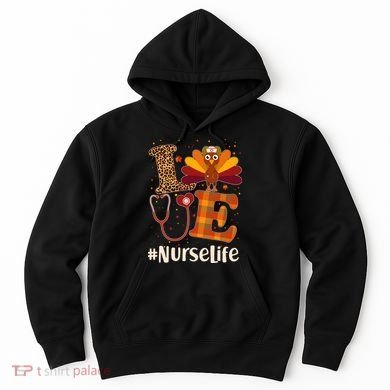 Cute Thanksgiving #NurseLife Fall Patterns Nurse Turkey Hoodie